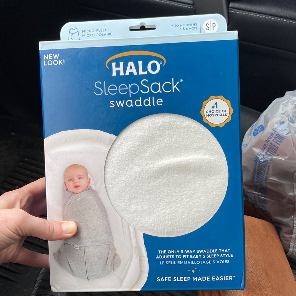Fleece halo swaddle